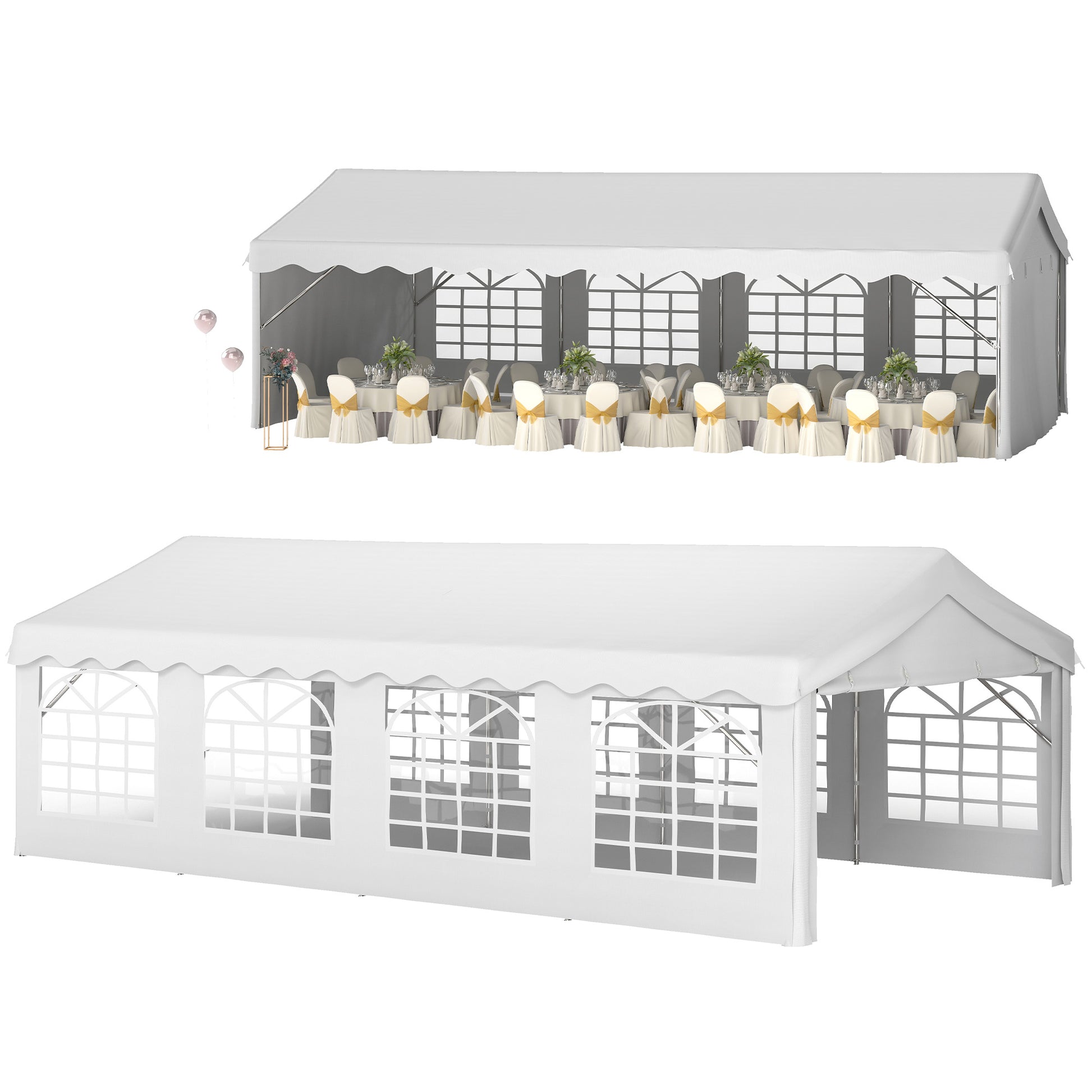 8m x 4m Garden Gazebo Marquee Wedding Shelter Level 4 Wind Protection