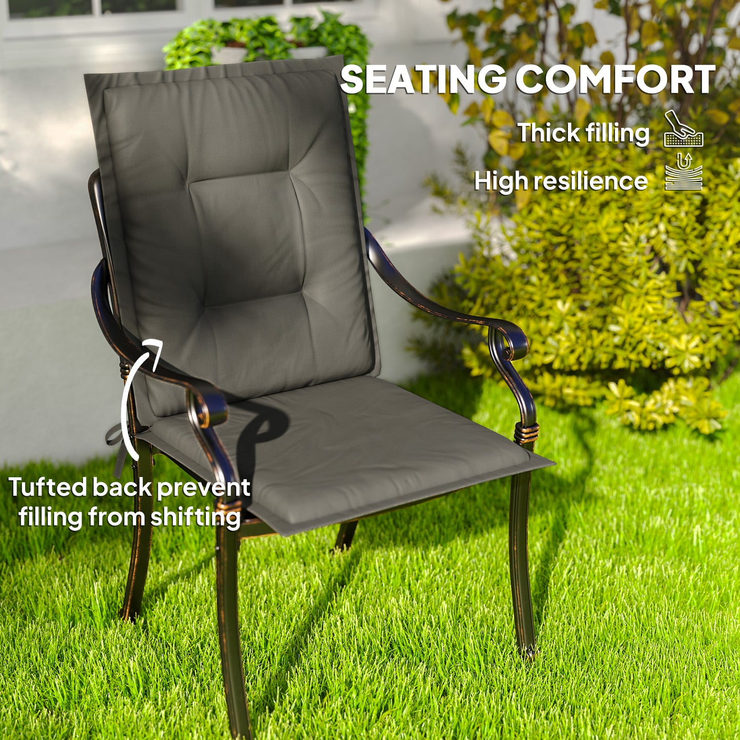 Set of Four Padded Garden Seat Cushions