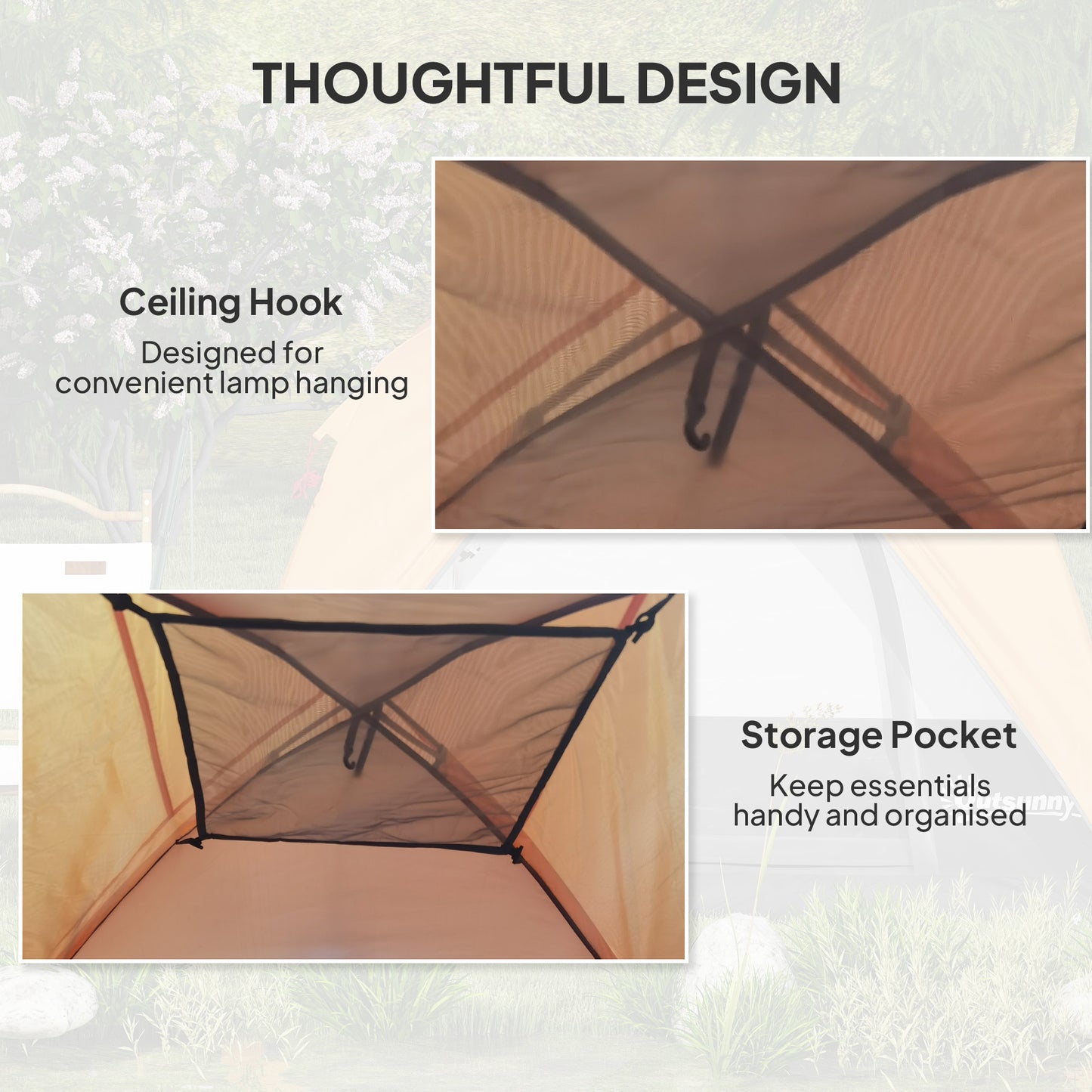 3-4 Person Camping Tent, Easy Set Up Waterproof Dome Tent