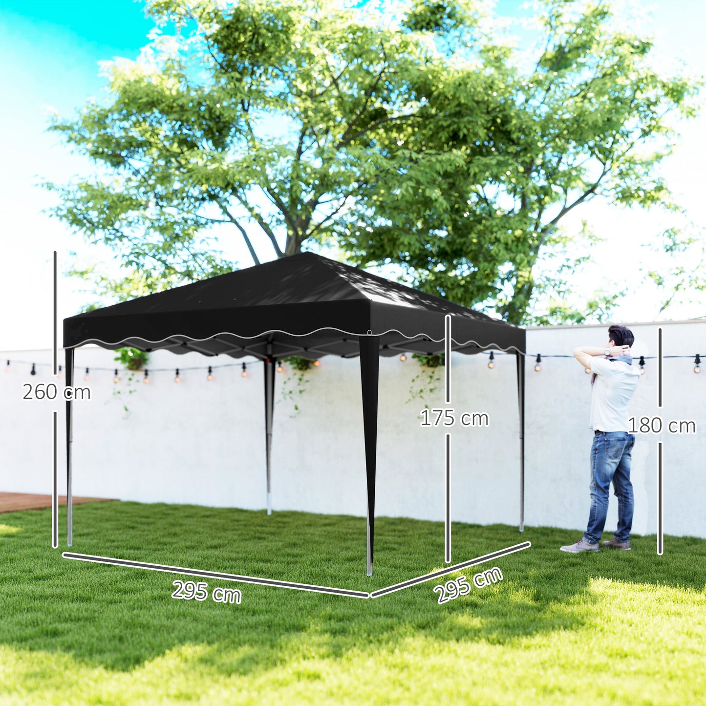 3 x 3cm Adjustable Height Pop-Up Gazebo, with Bag