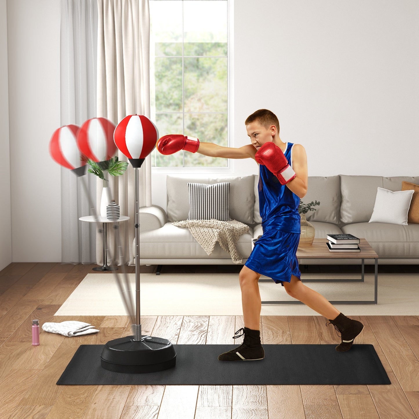 Punching Bag with Stand Boxing Bag Set with Adjustable Height