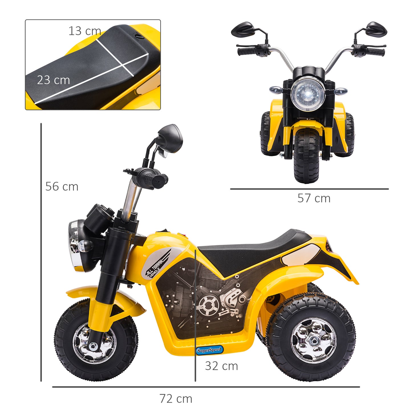 6V Kids Electric Motorbike 3 Wheels Ride On Toy