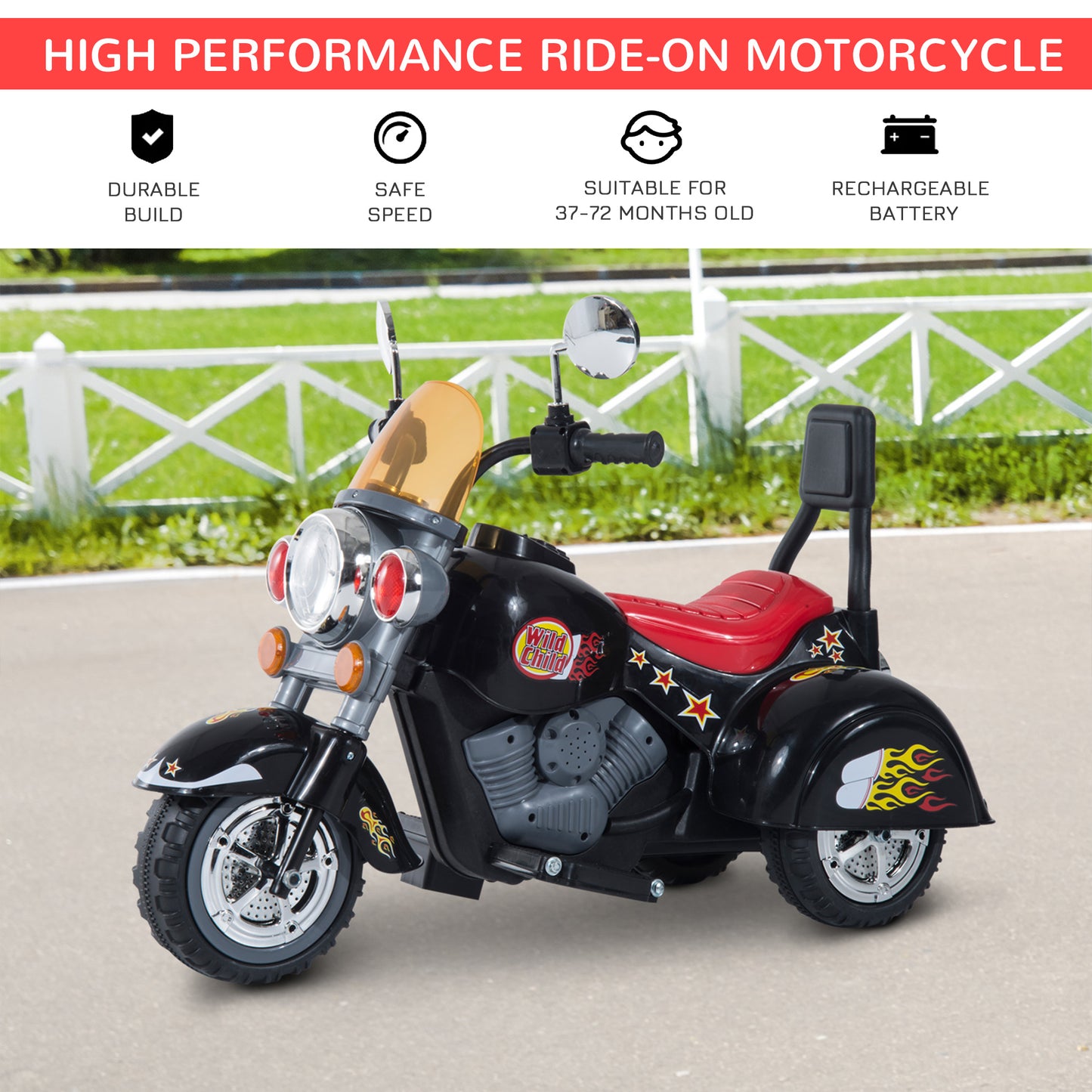 Kids Ride On Toy Car Motorbike Electric Scooter 6V Battery Operated