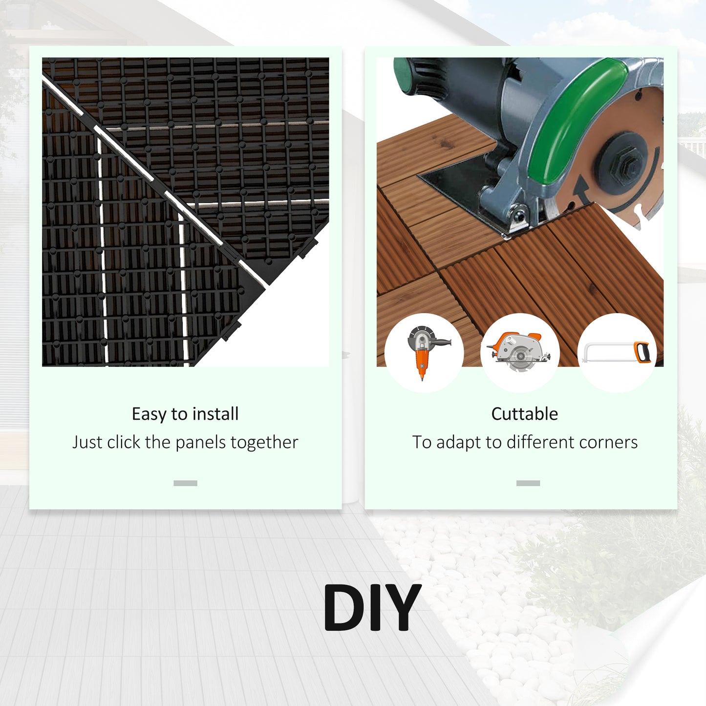 27 Pcs Wooden Interlocking Decking Tiles (2)