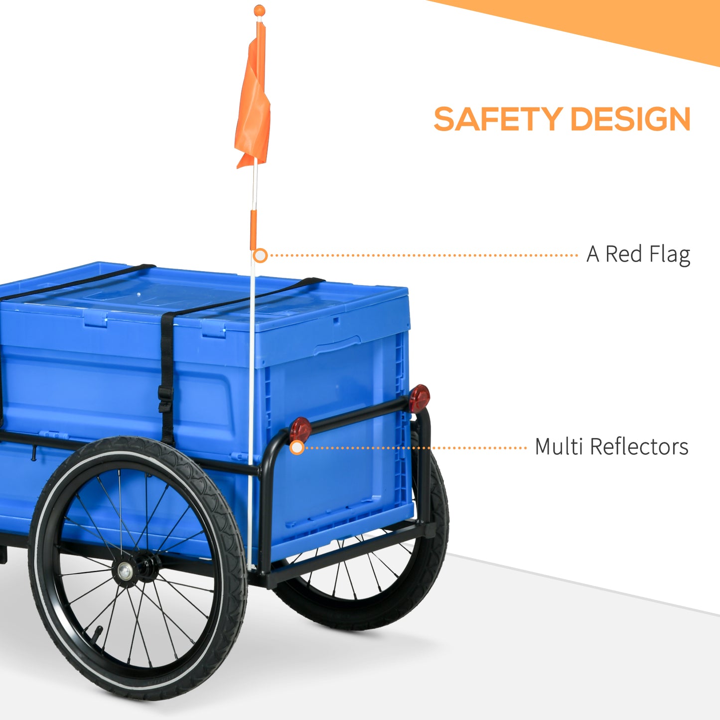 65L Steel Frame Bike Trailer Storage Box