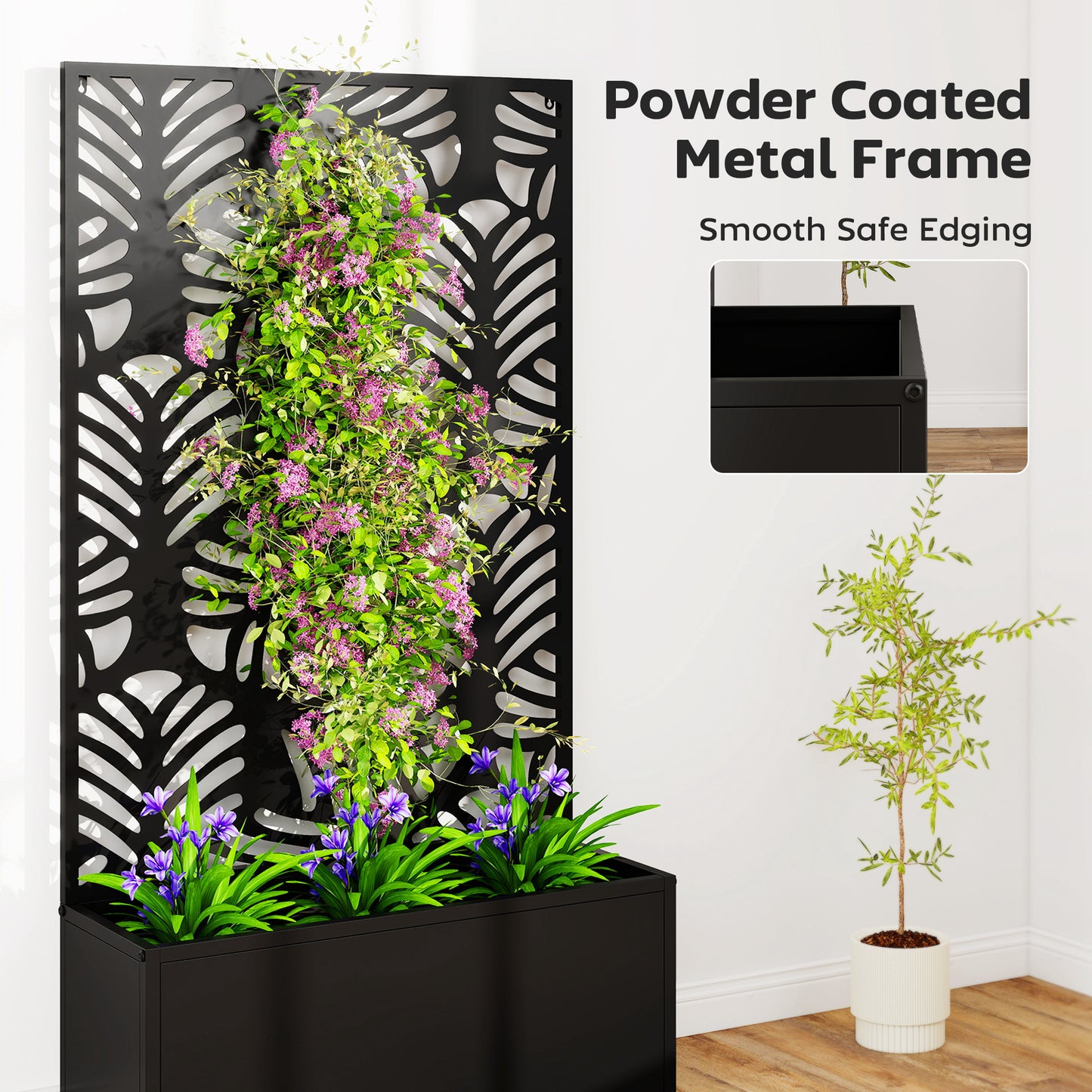 Metal Garden Bed for Garden with Trellis (1)