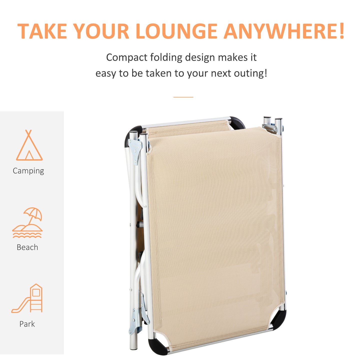 Foldable Outdoor Sun Loungers Set of 2