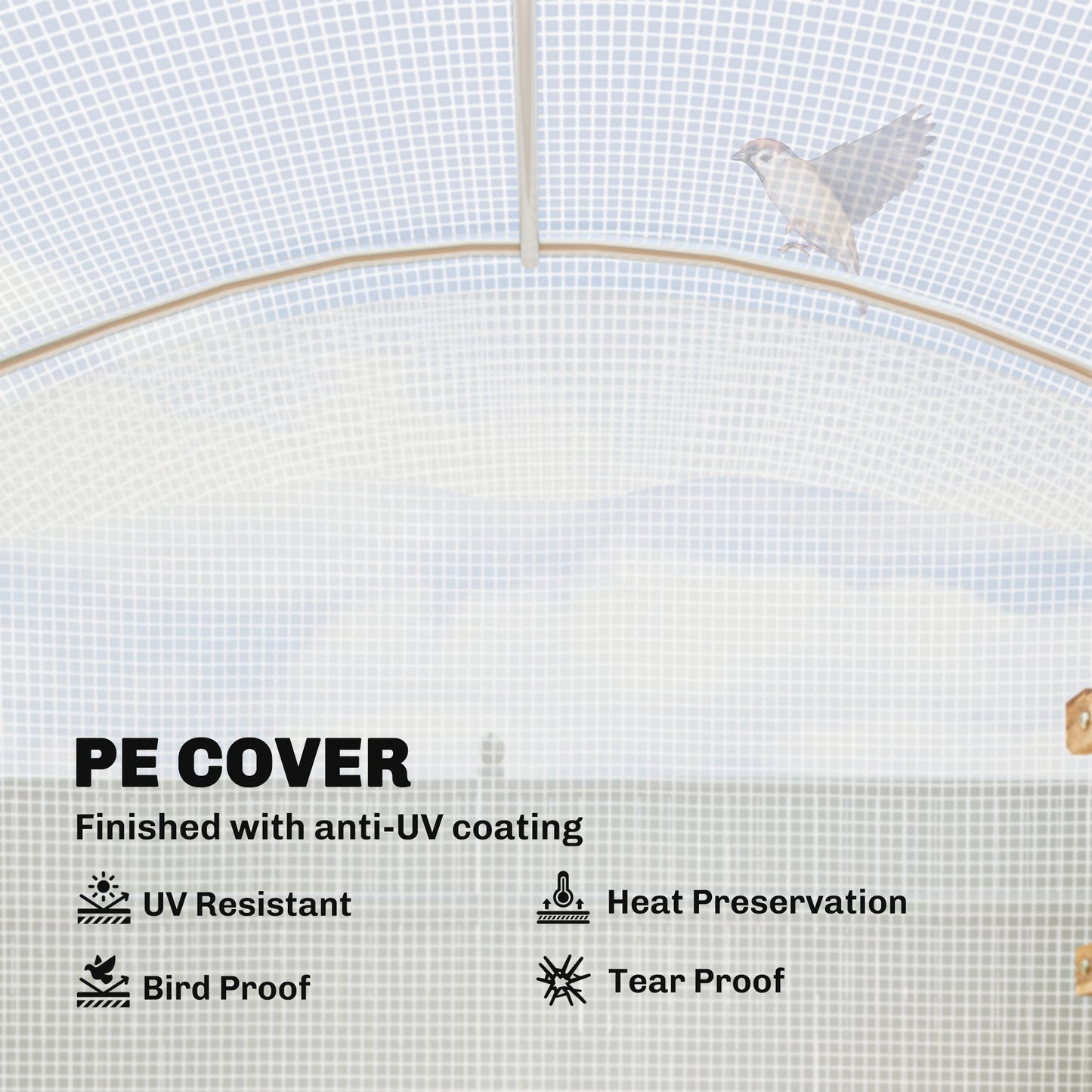 Polytunnel Greenhouse Walk-in Grow House with UV-resistant PE Cover