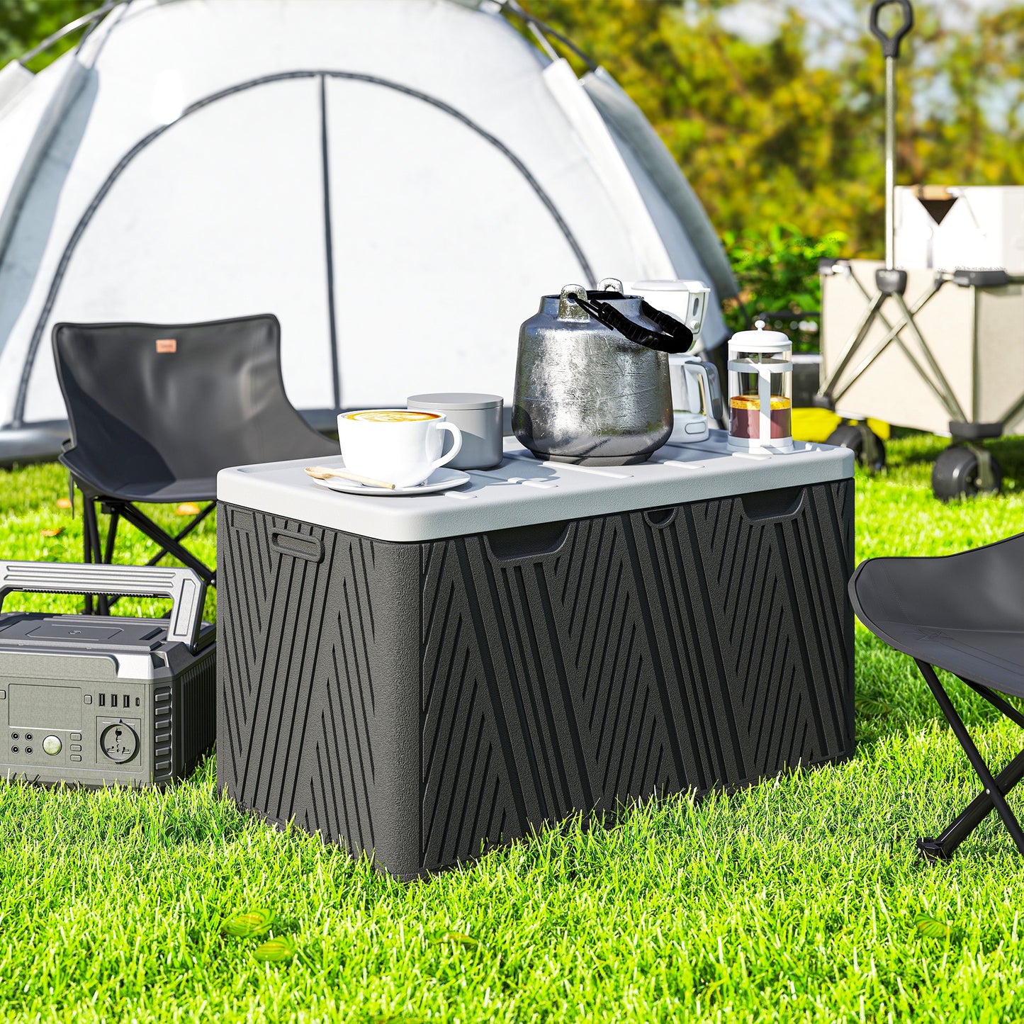 380L Waterproof Outdoor Storage Box, with Lockable Lid