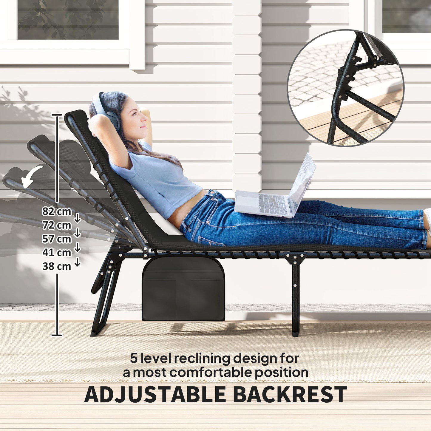 Set of Two Reclining Sun Loungers (3)