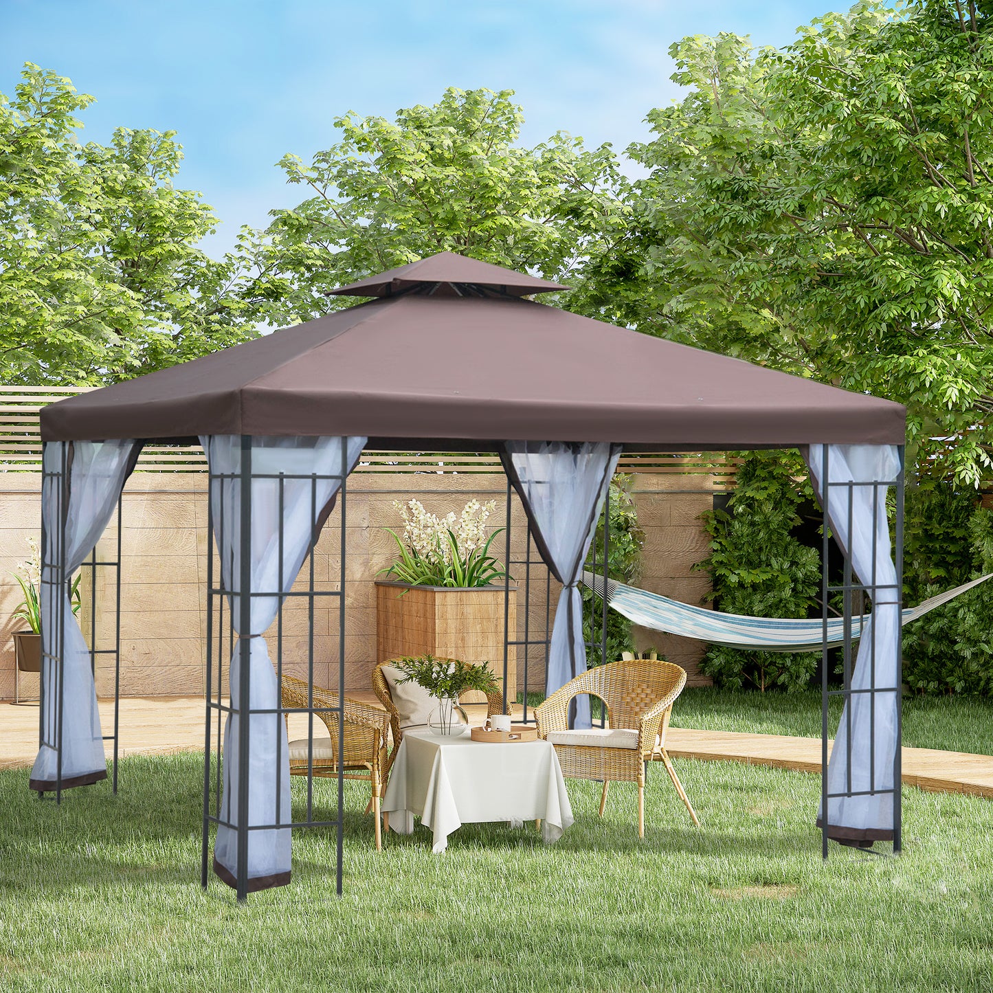 3 x 3(m) Patio Gazebo Canopy Garden Pavilion Tent Shelter
