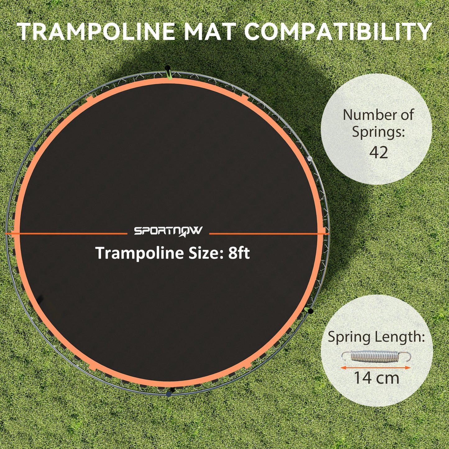 Trampoline Replacement Mat with Spring Pull Tool, 42 V-Hooks