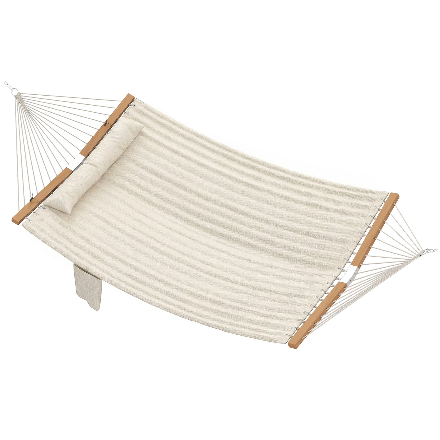 Double Hammock 2 Person Swing Bed with Spreader Bars, Pillows, Pad