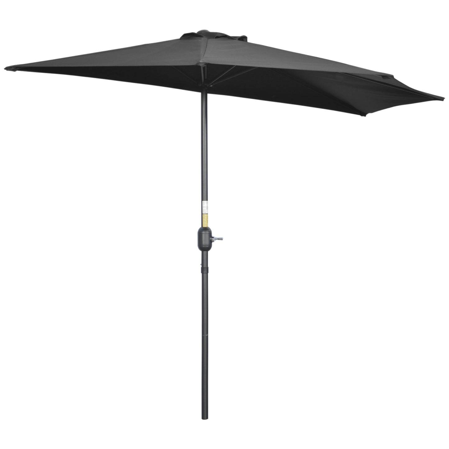 2.7m Garden Half Parasol, Outdoor Balcony Umbrella with 5 Steel Ribs