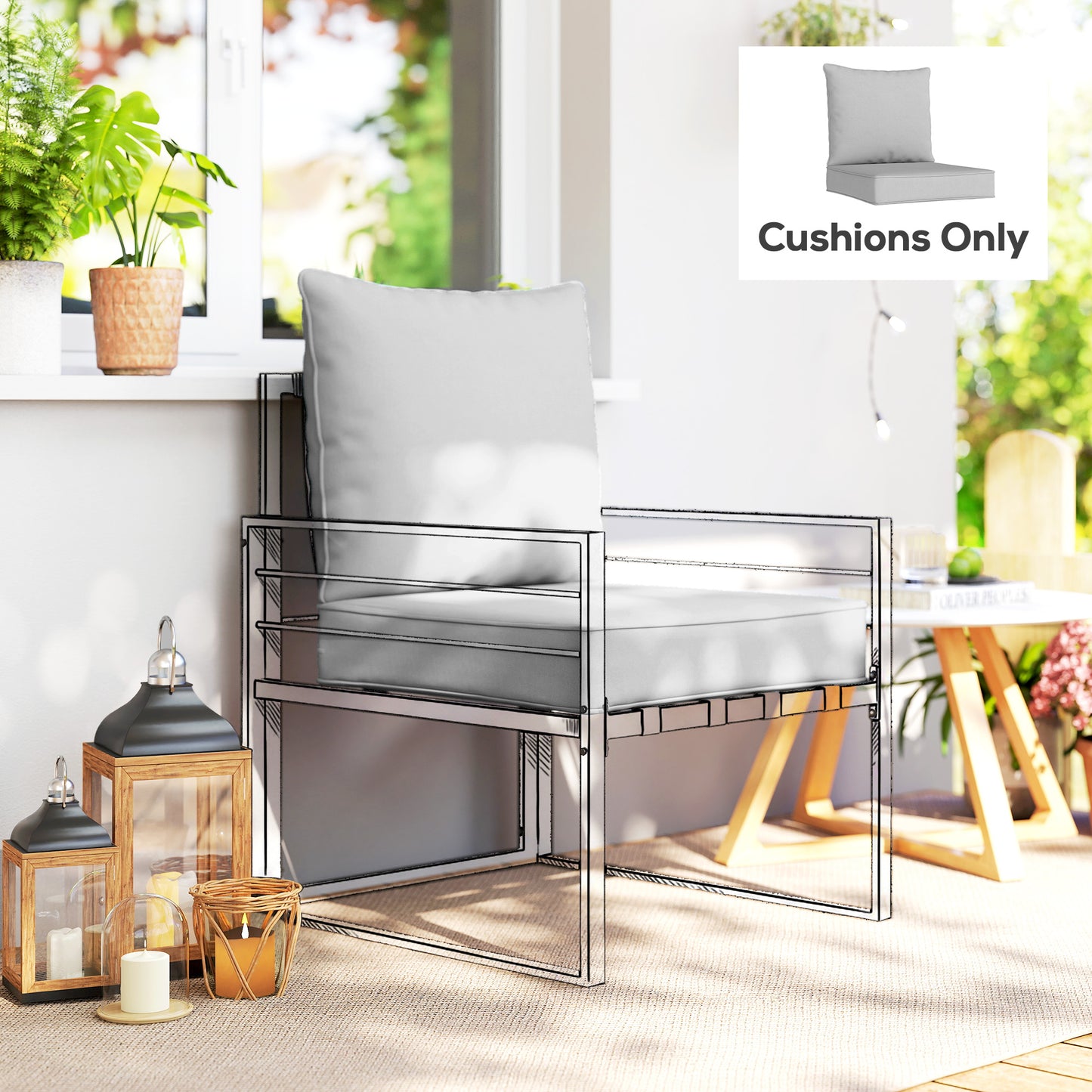 Outdoor Seat and Back Cushion Set