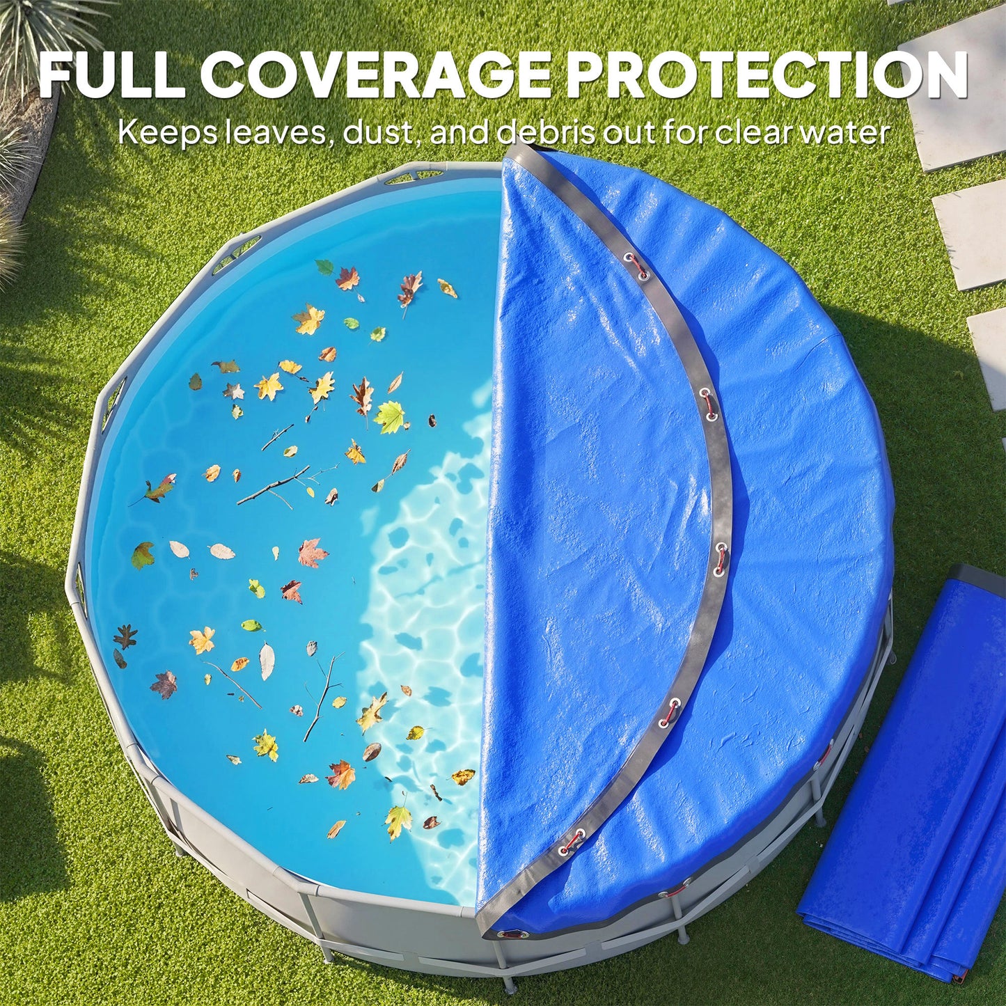 Round Pool Cover, 10 ft Waterproof Swimming Pool Cover