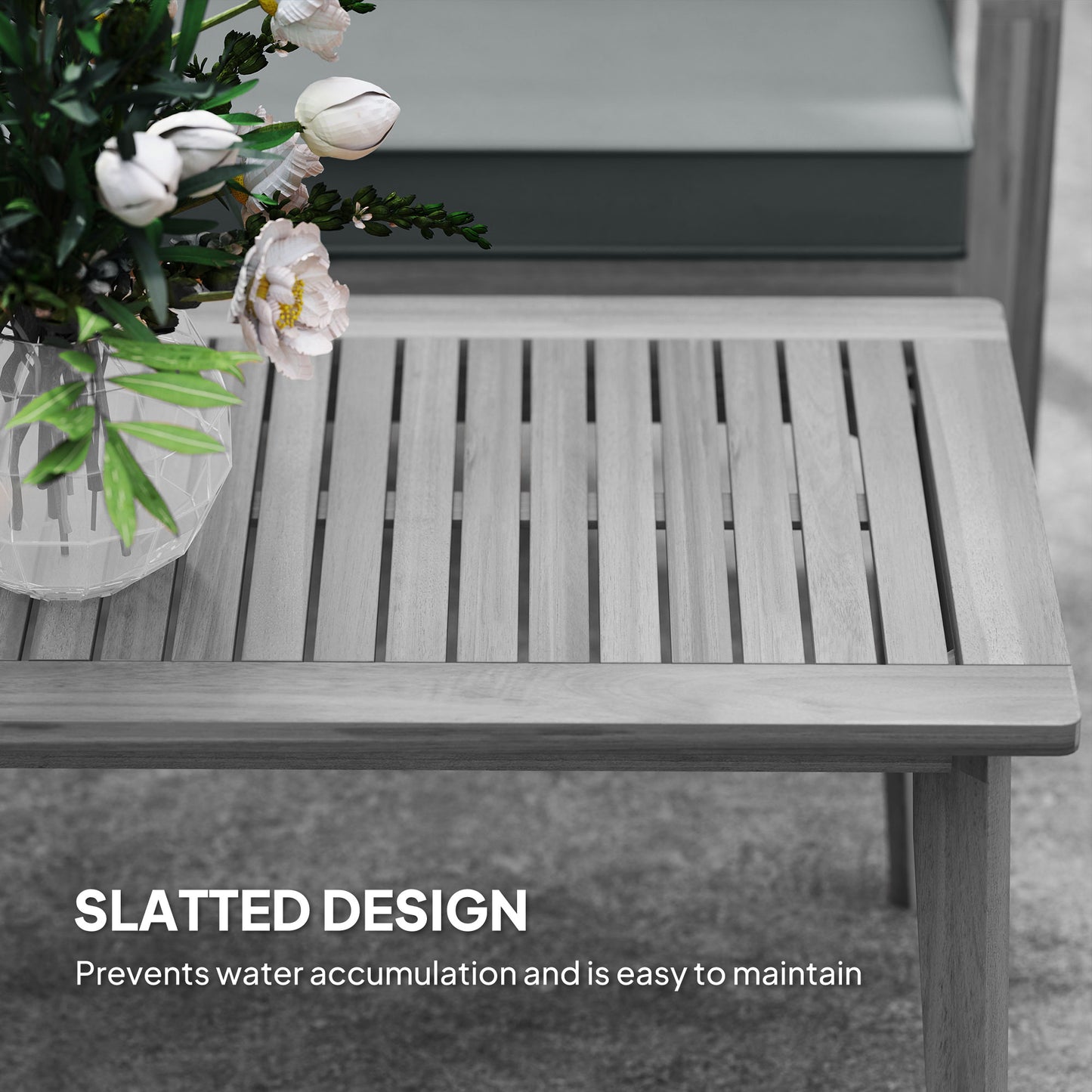 4-Piece Wooden Garden Furniture Set with Cushions