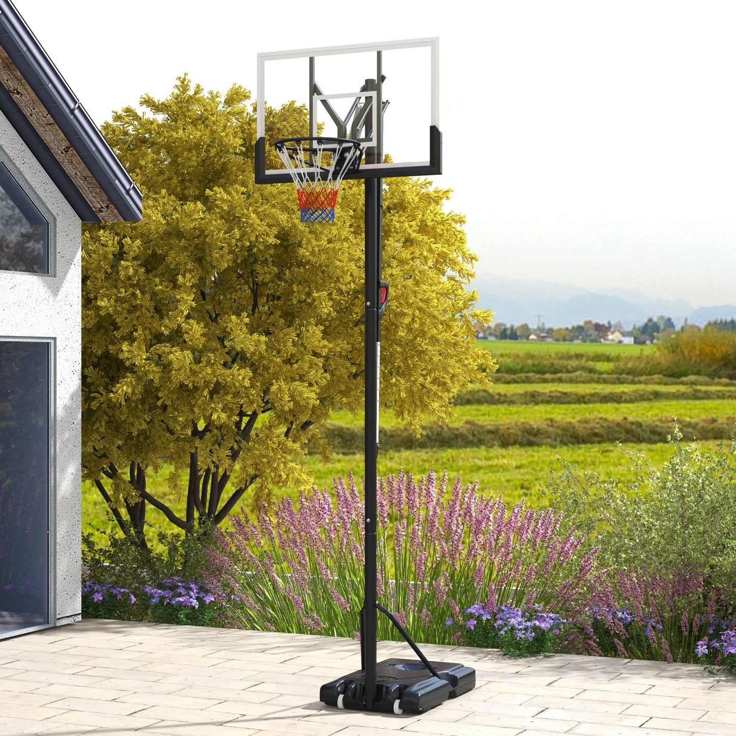 Six-Level Height Adjustable Freestanding Basketball Hoop and Stand