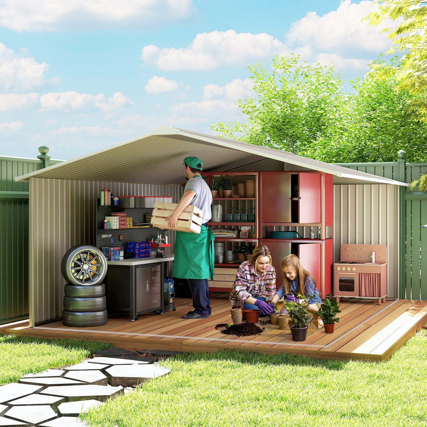 13 x 11ft Large Garden Shed
