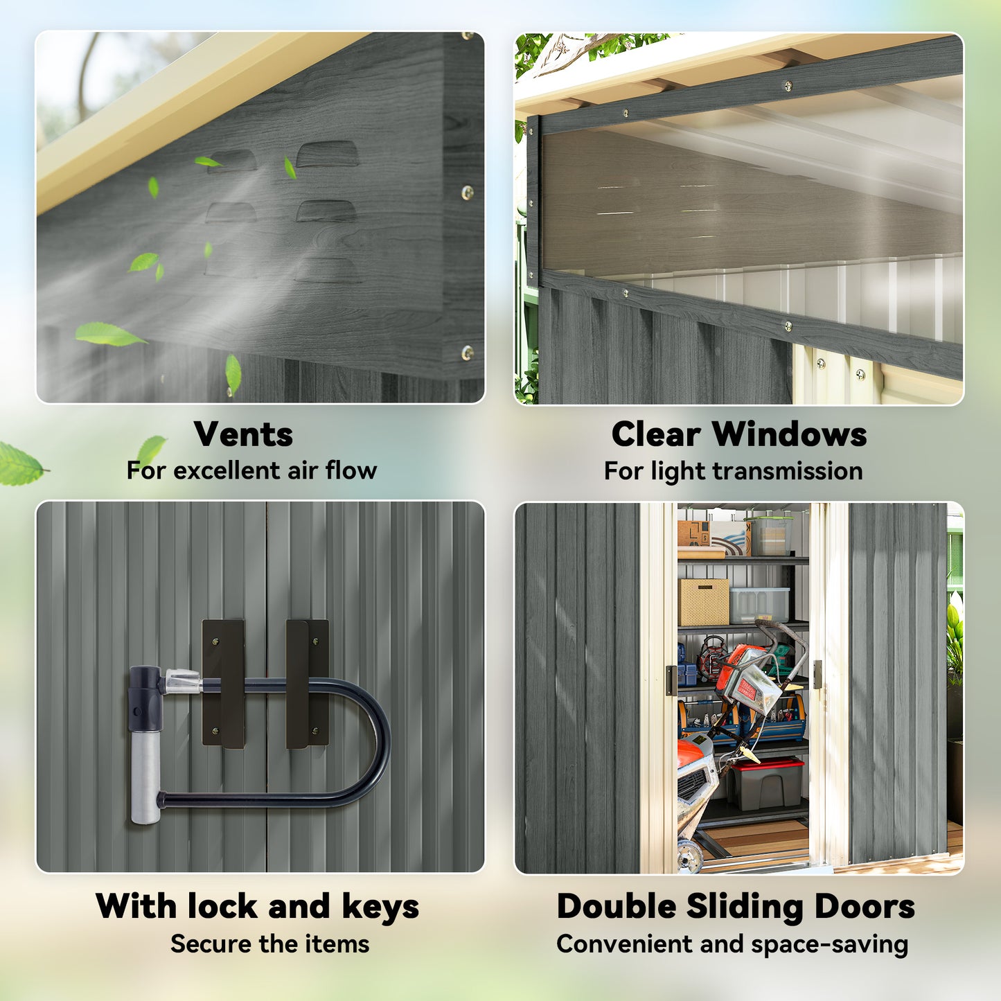 6.5 x 4FT Galvanised Metal Shed with Foundation Kit (1)