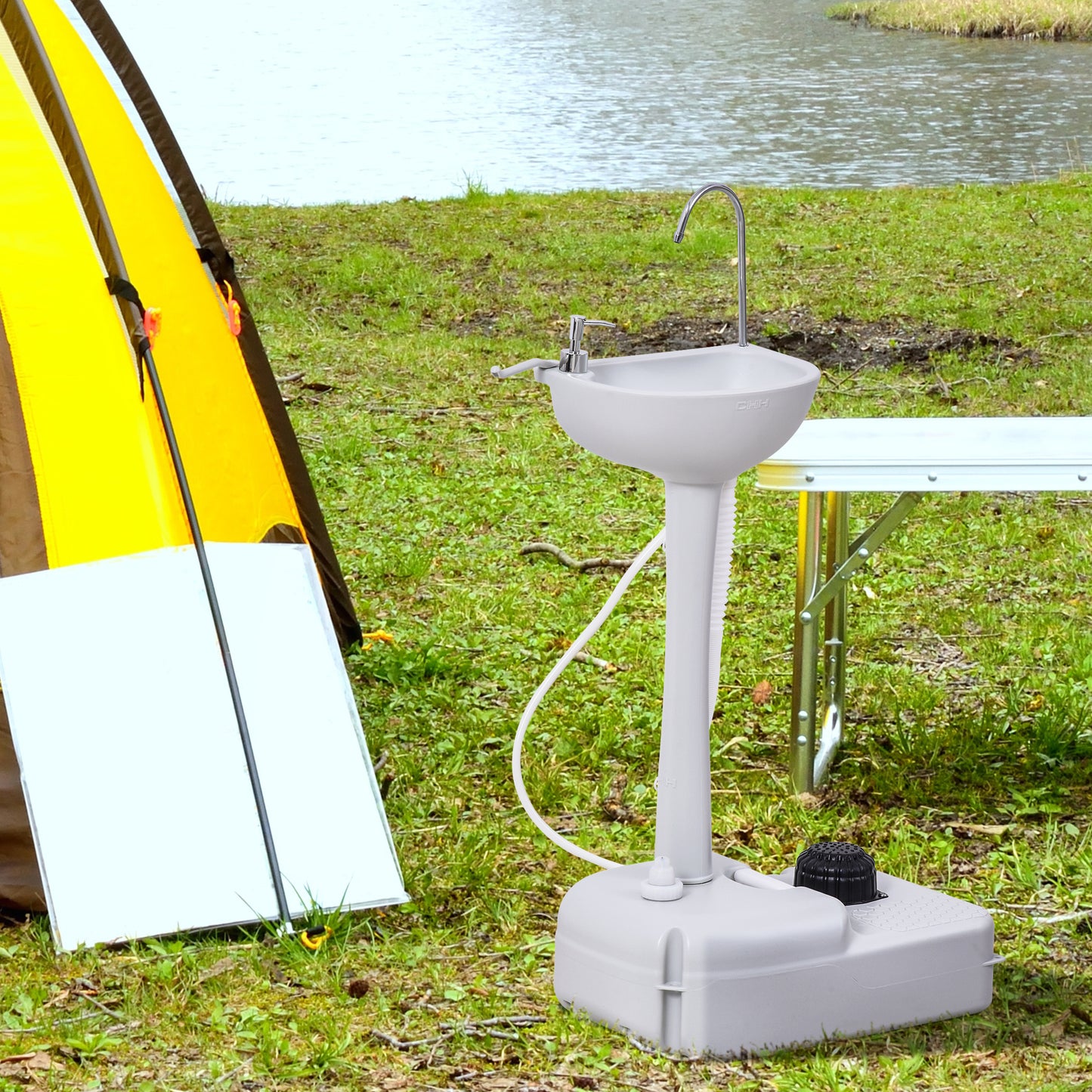 Camping Sink, 17L Portable Hand Wash Station with Towel Holder