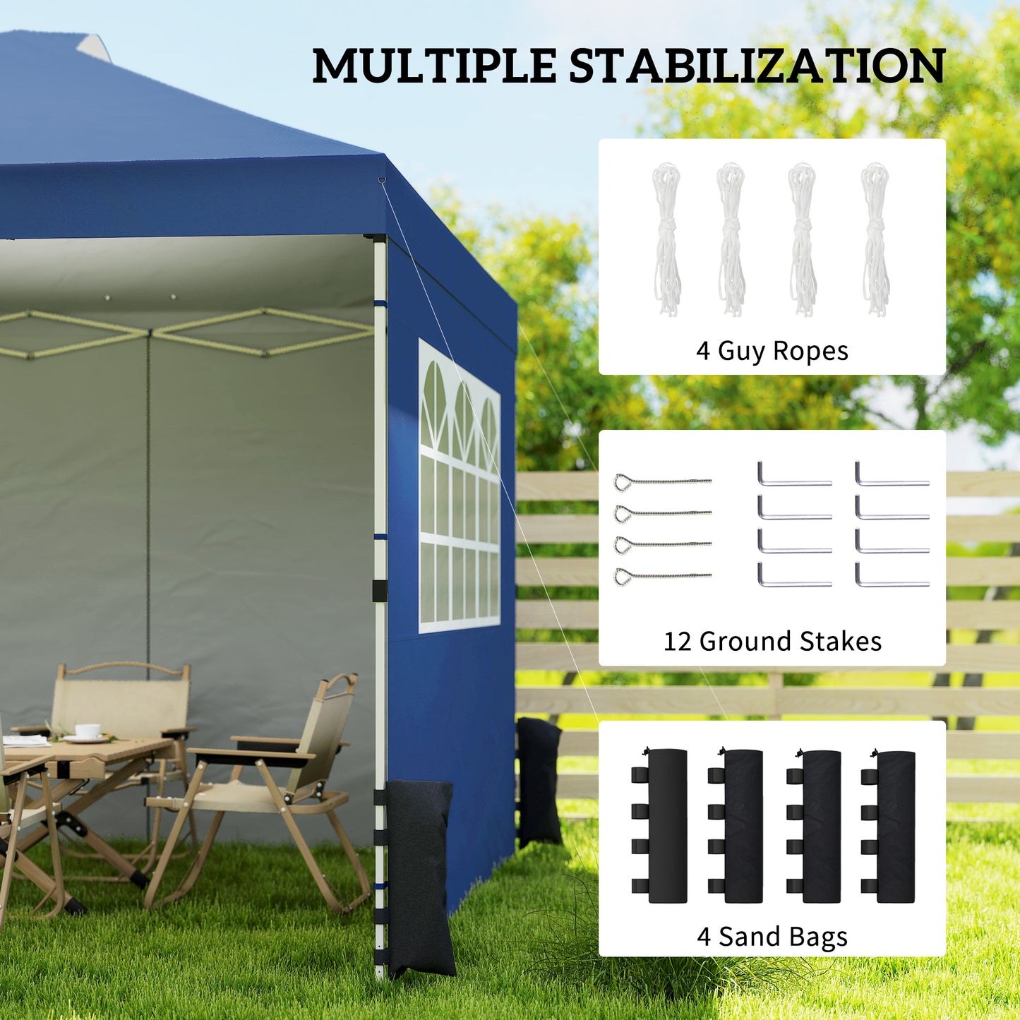 Pop Up Gazebo Waterproof Height Adjustable Canopy