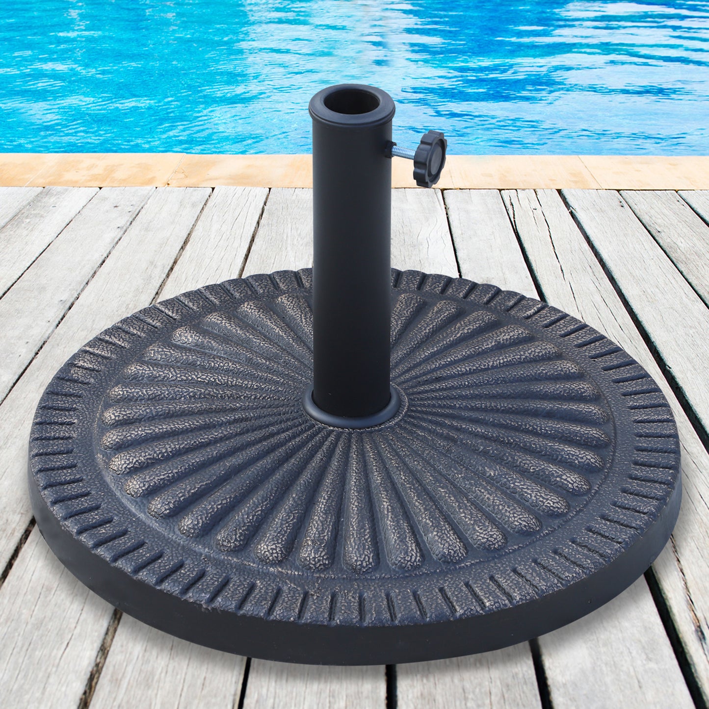 14kg Garden Parasol Base, Round Resin Sun Umbrella Base
