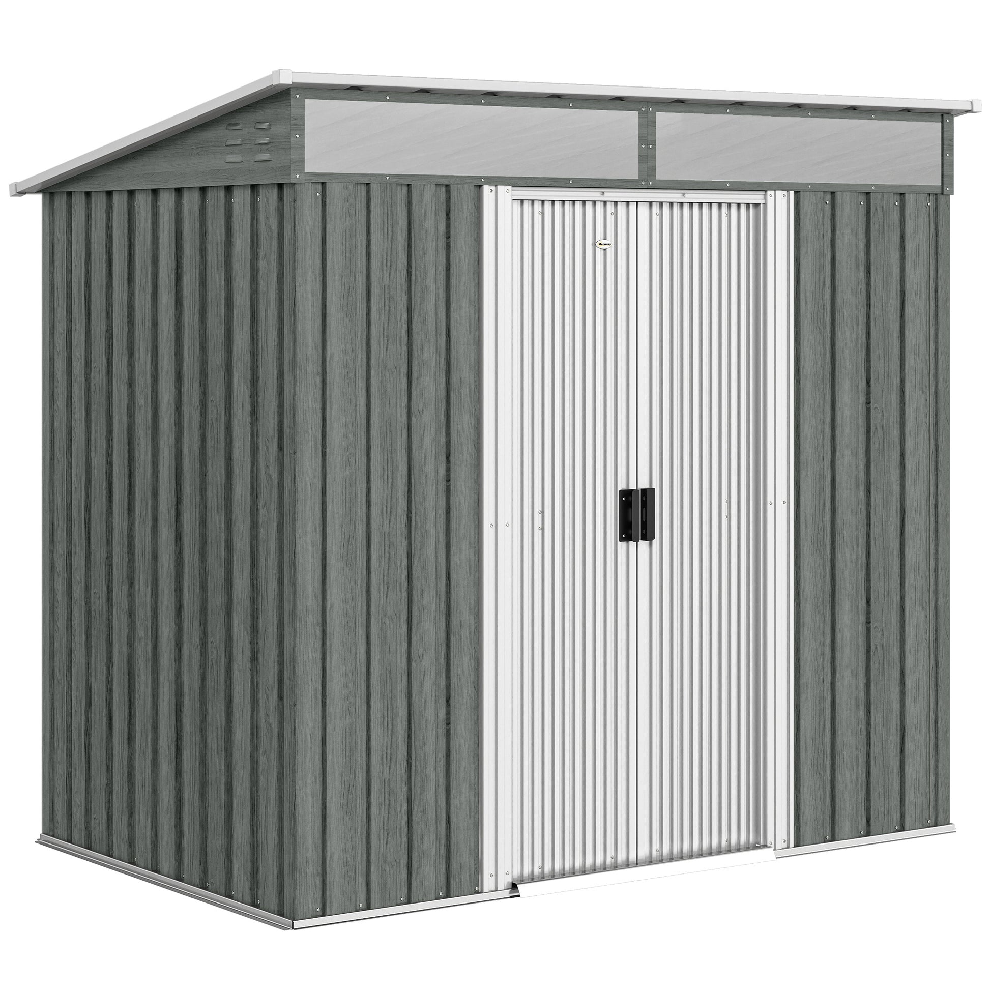 6.5 x 4FT Galvanised Metal Shed with Foundation Kit (1)