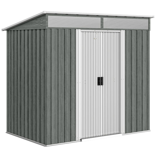 6.5 x 4FT Galvanised Metal Shed with Foundation Kit (1)