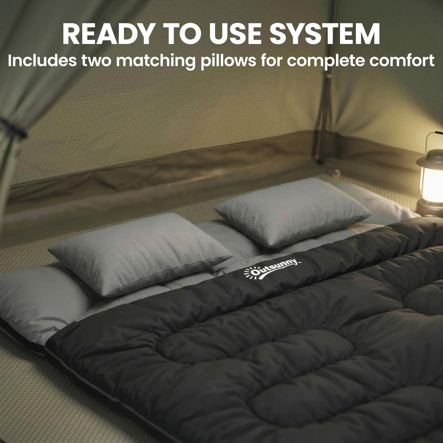 Double Sleeping Bag with 2 Pillows
