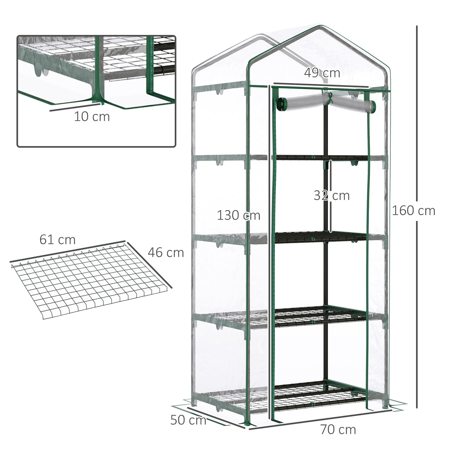 4 Tiers Mini Portable Greenhouse Compact Plant Grow Shed Metal (1)