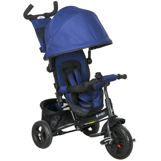 6 in 1 Kids Trike with Parent Handle, Canopy, 5-point Seat Belt