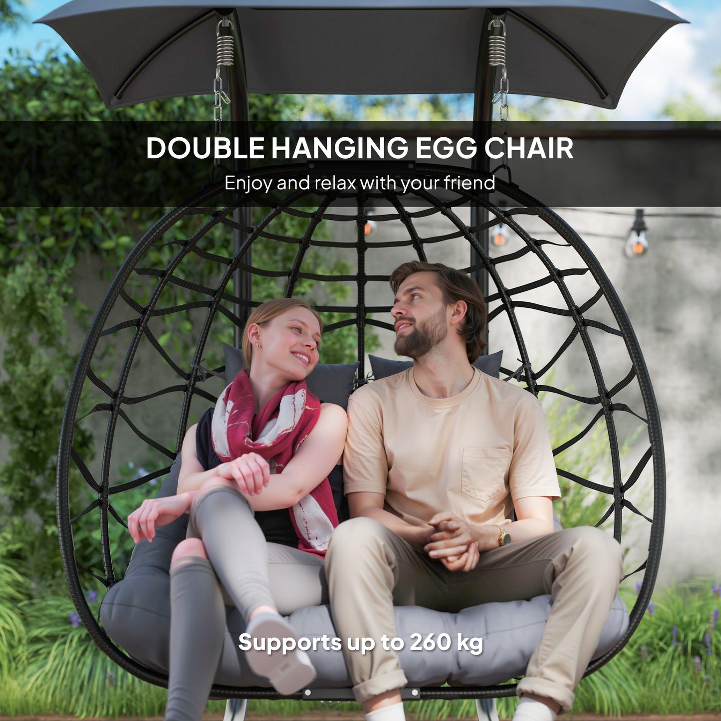 Two-Seater Rattan Egg Chair