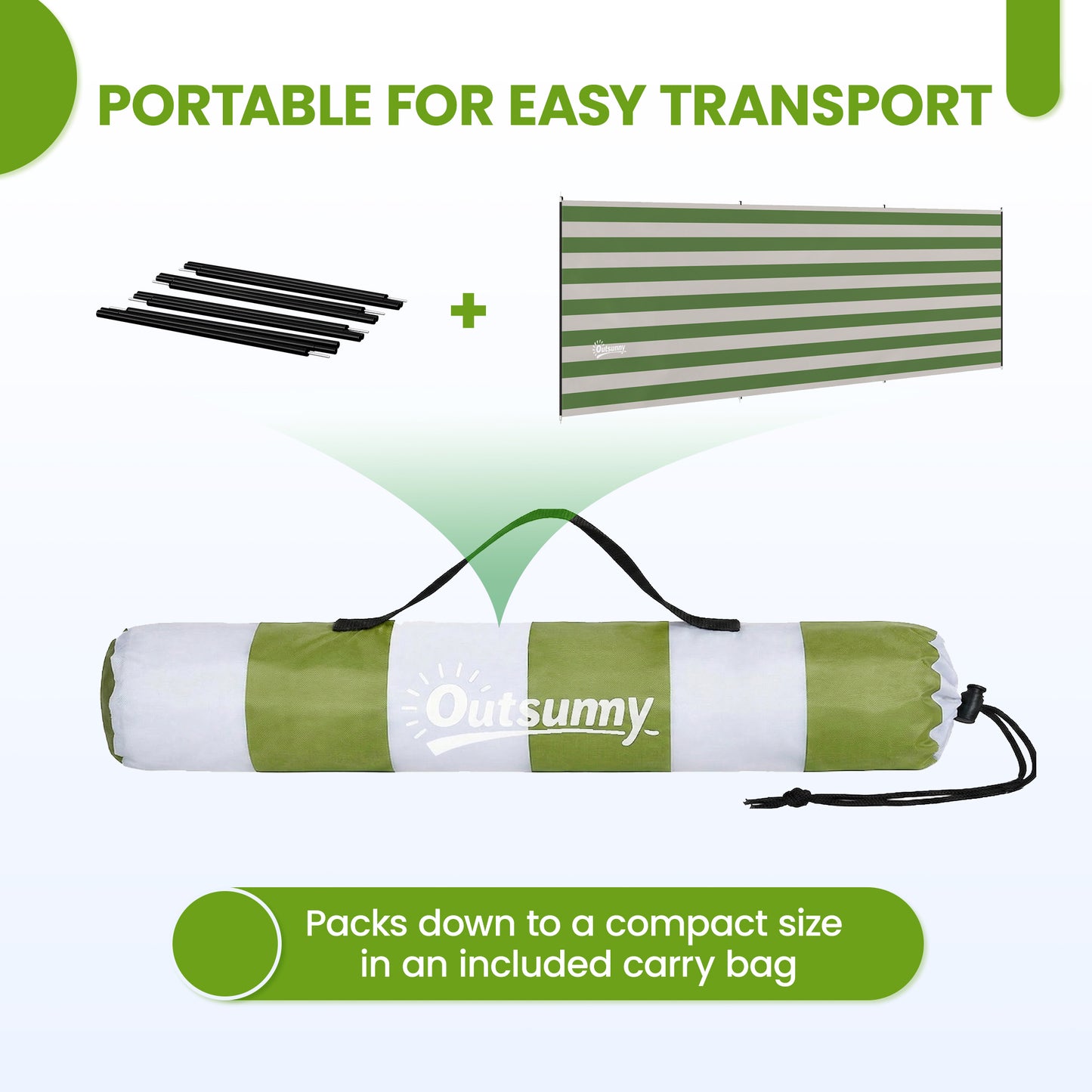 4 Pole Camping Windbreaks, Beach Wind Shield Shelter with Carry Bag (2)