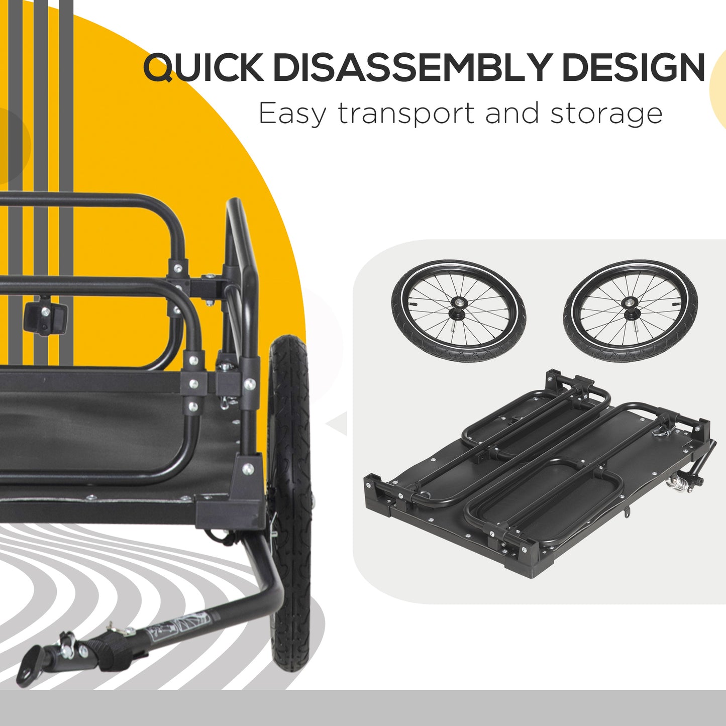 Steel Bike Trailer with Triple Safety