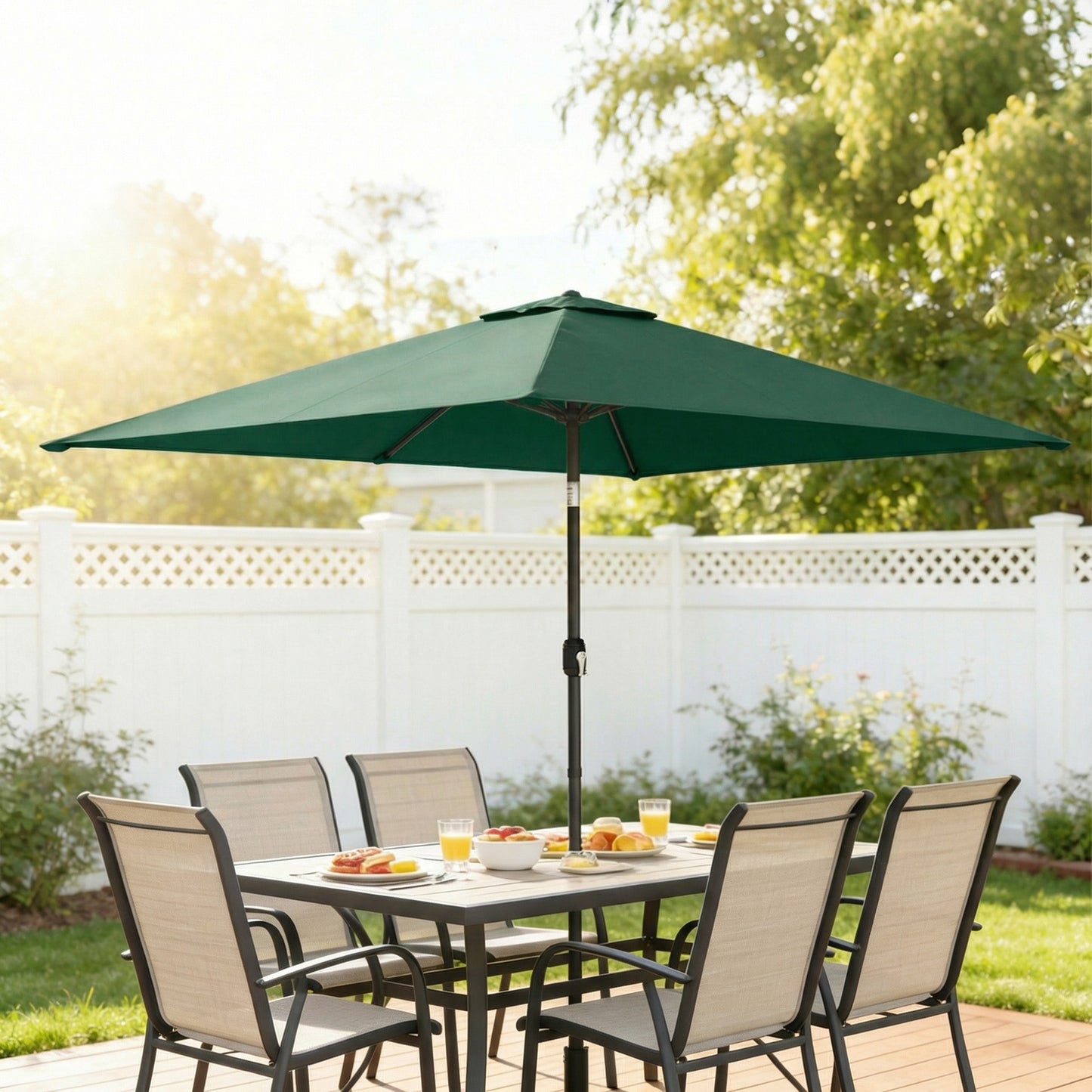 Garden Parasol, Parasol Umbrella with Crank Handle, Tilt Function