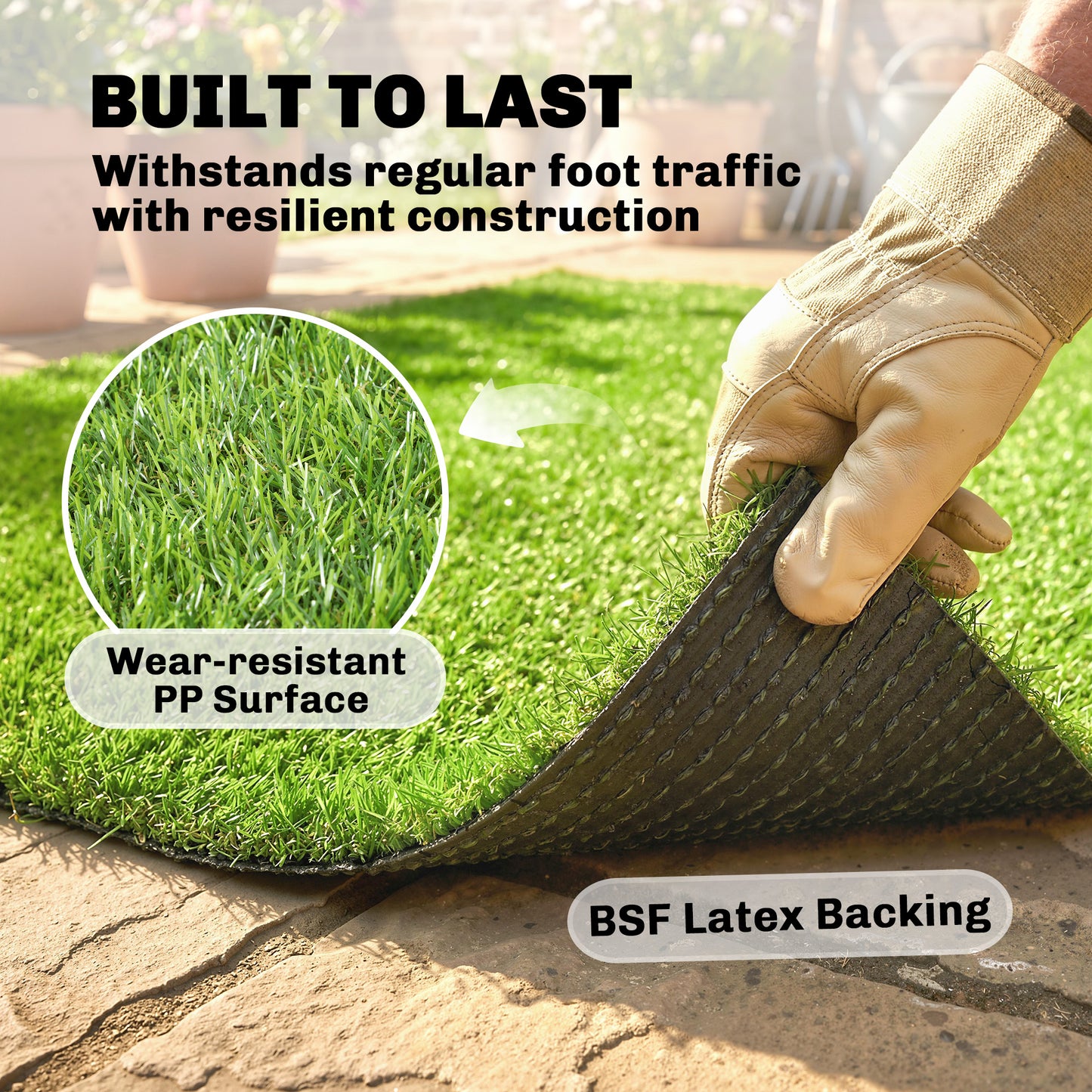 Artificial Grass Turf Low Maintenance Realistic Lawn Pet Turf