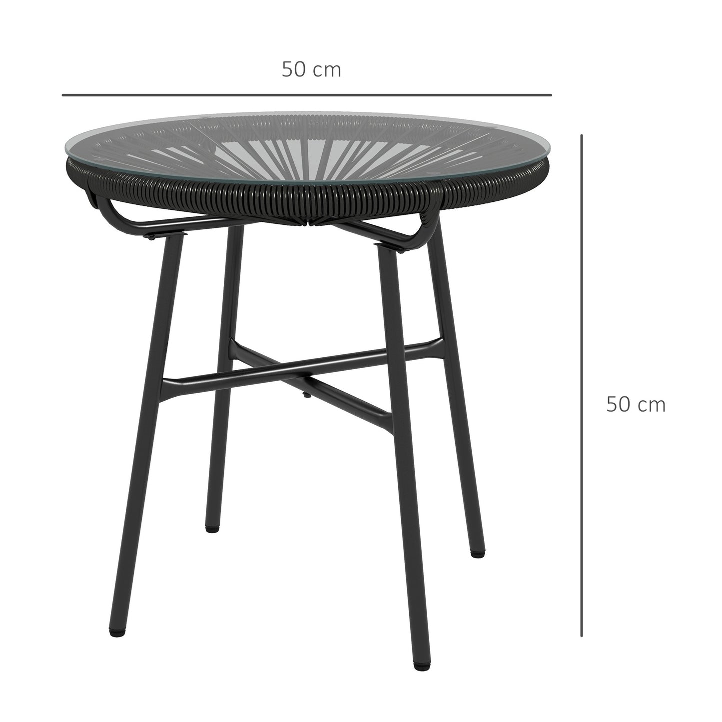 Rattan Side Table, Round Outdoor Coffee Table