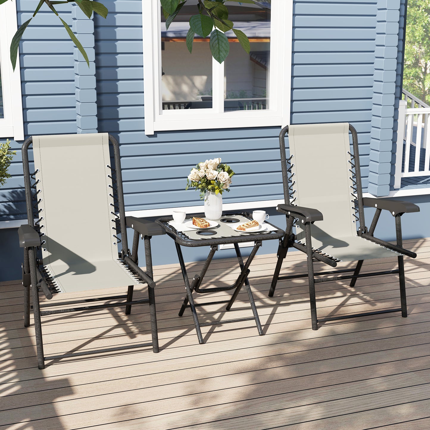 Three-Piece Garden Table and Chair Set