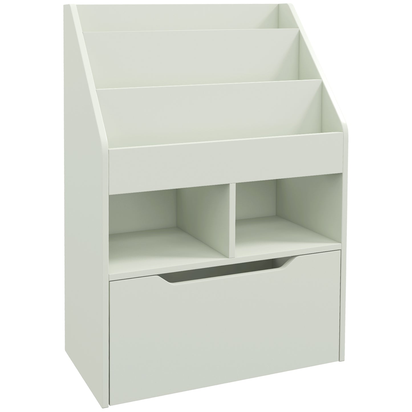 Kids Bookshelf, Toy Organiser, with Storage Drawer, Wheels
