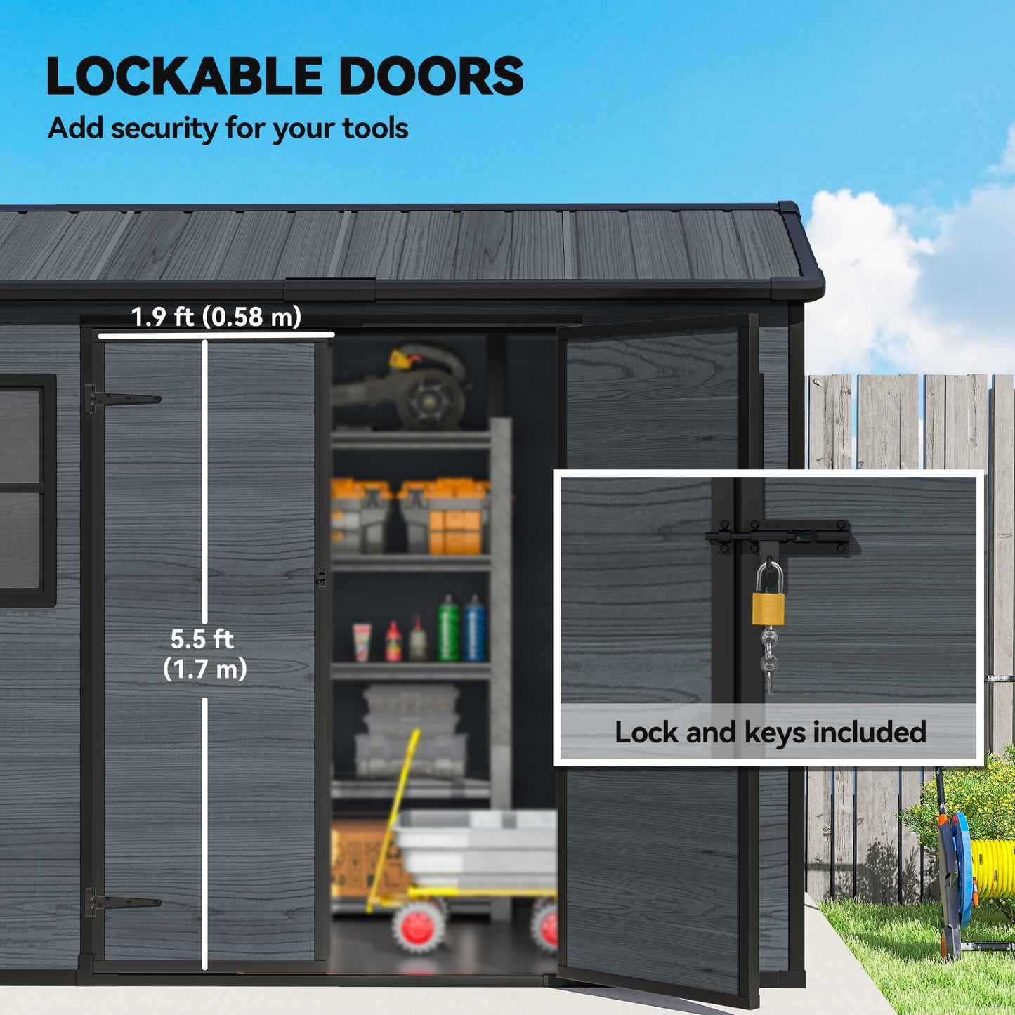 8 x 4 ft Resin Garden Shed
