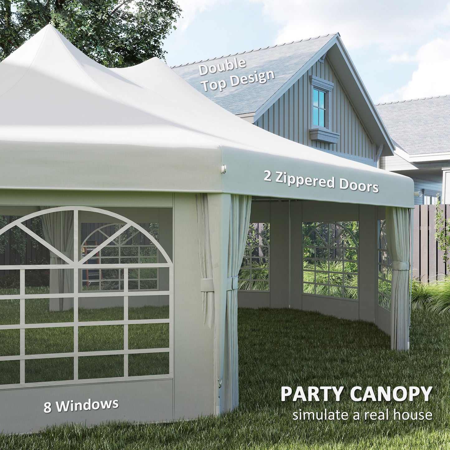 10 Sides Decagonal Garden Gazebo Marquee Party Tent Wedding Canopy
