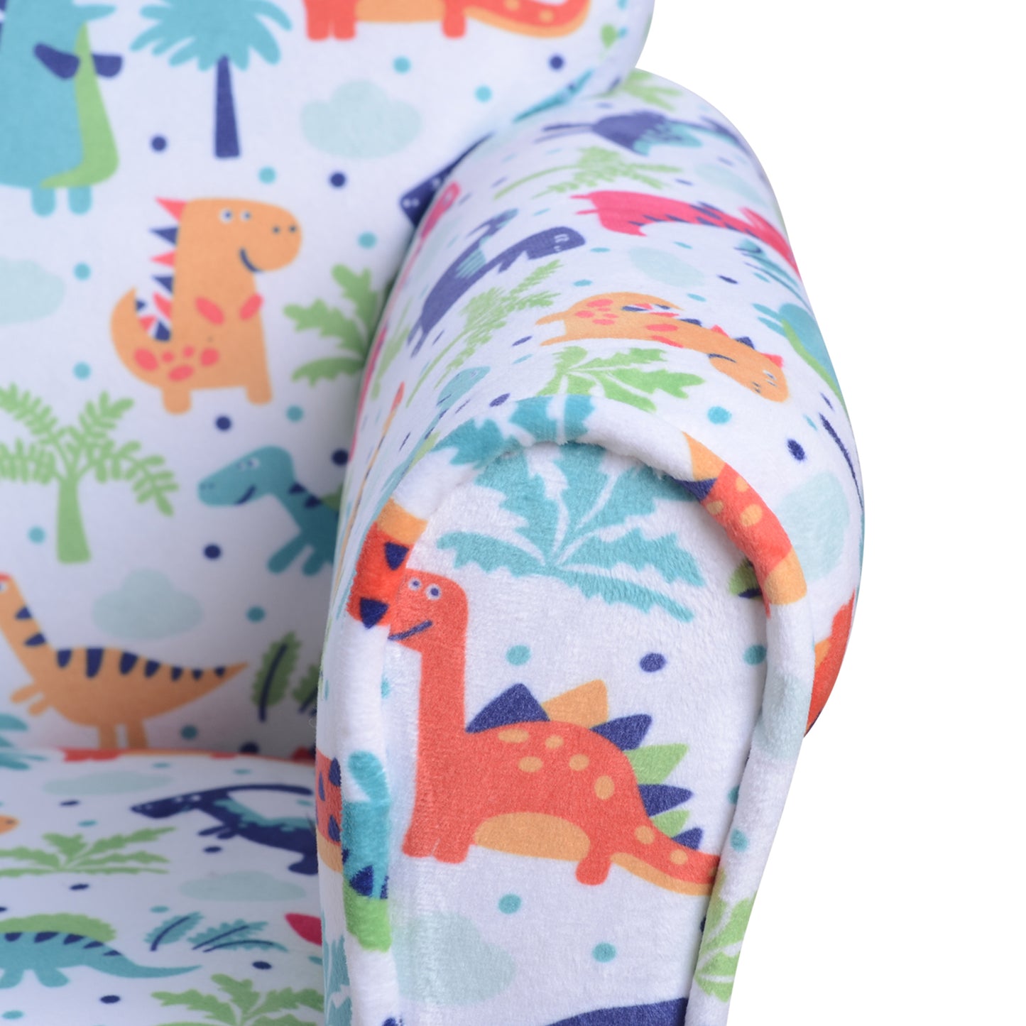 Children's Armchair Flannel Kids Sofa Tub Chair Cartoon Dinosaur