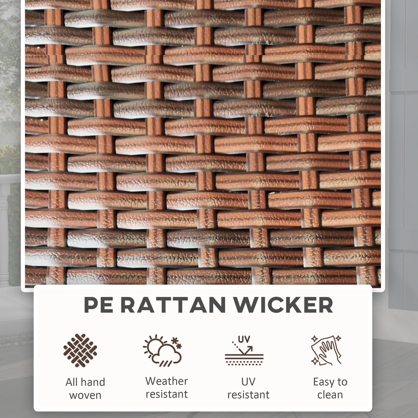 Foldable PE Rattan Outdoor Coffee Table