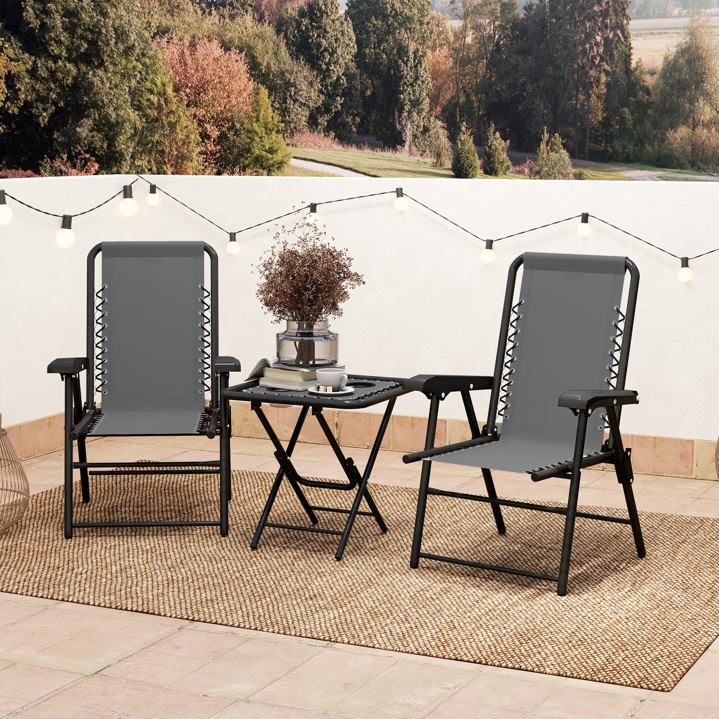 Three-Piece Garden Table and Chair Set