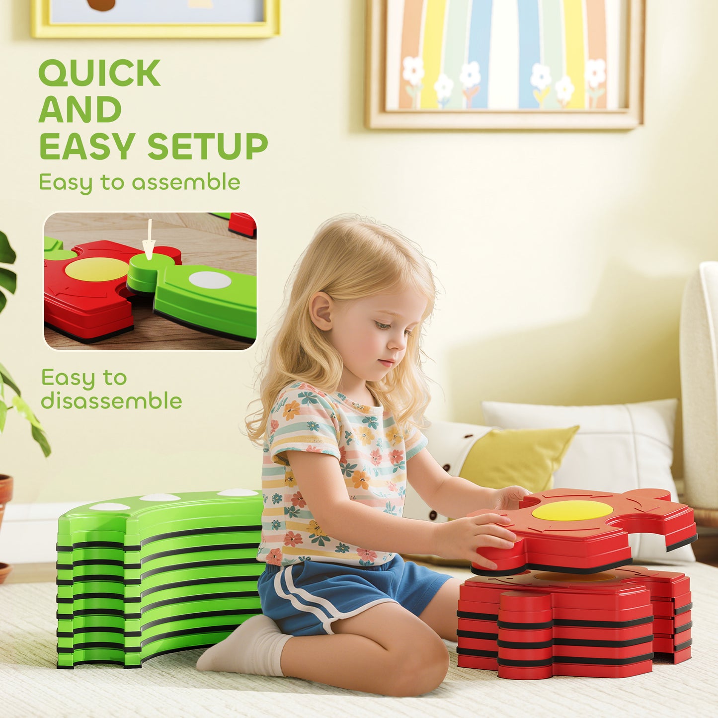 13 PCS Kids Balance Beam Stepping Stones Set