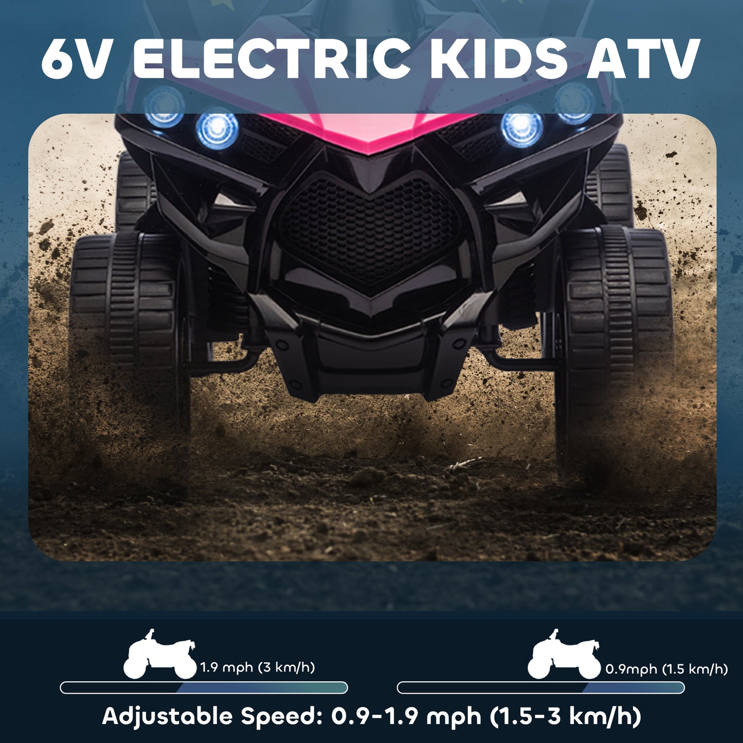 6V Kids ATV, 4 Wheeler Electric Ride on Car with Music