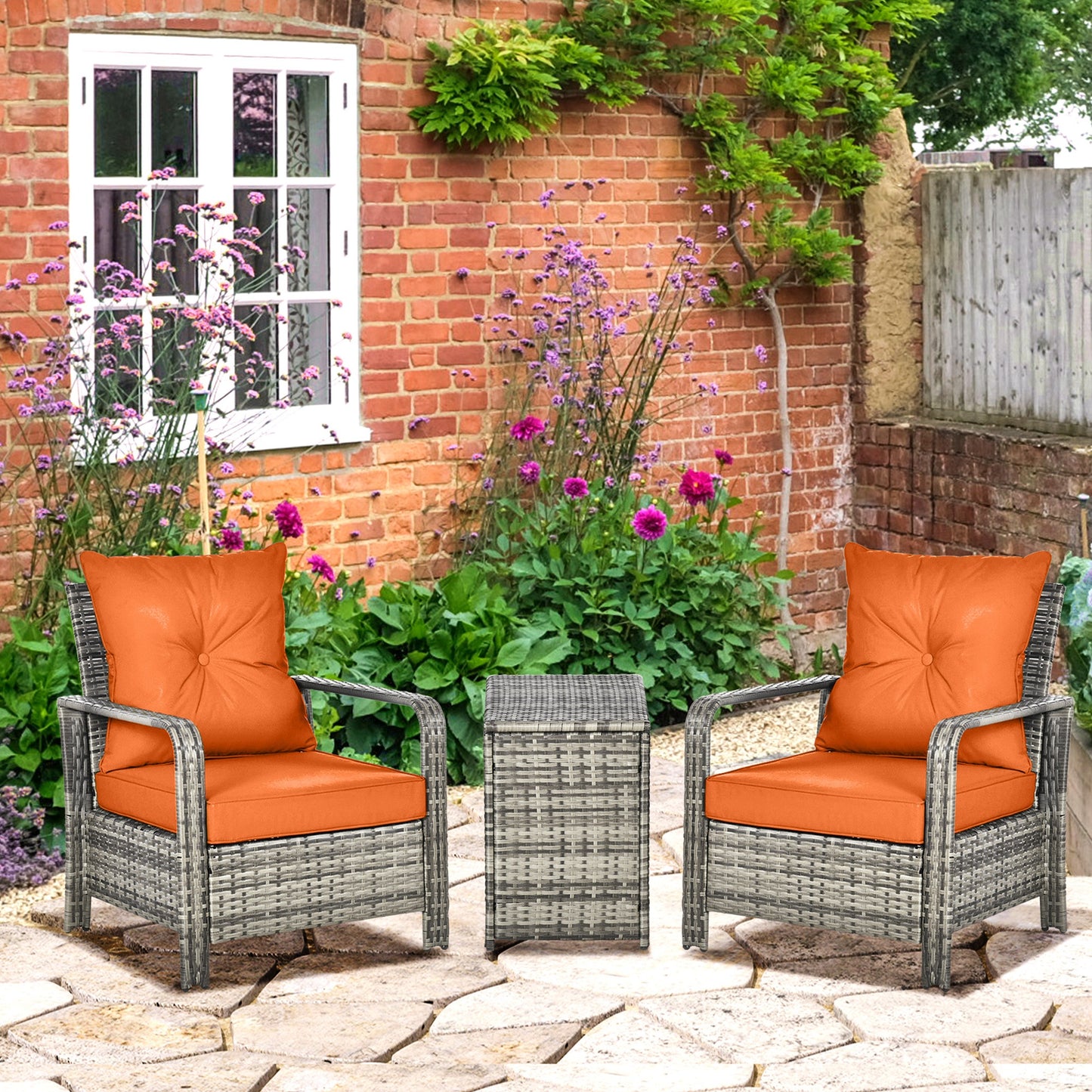3 Pieces Rattan Bistro Set (2)