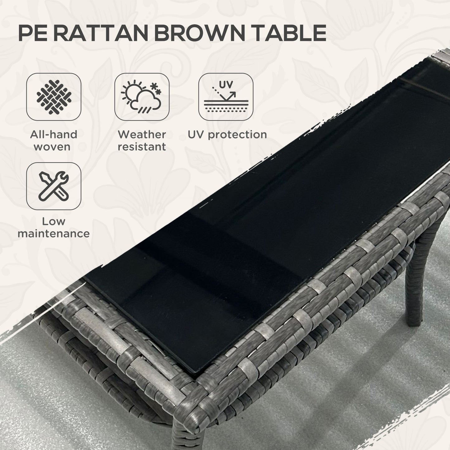 Two-tier PE Rattan Square Coffee Table