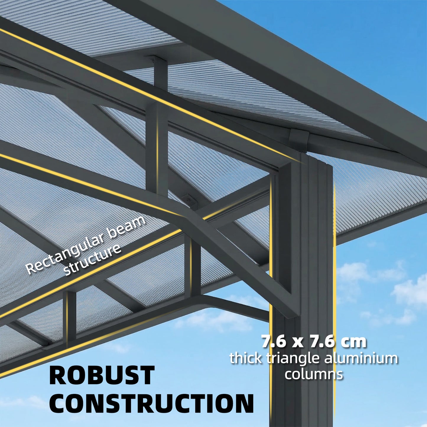 3 x 4 m Outdoor Hardtop Gazebo Canopy with PC Roof